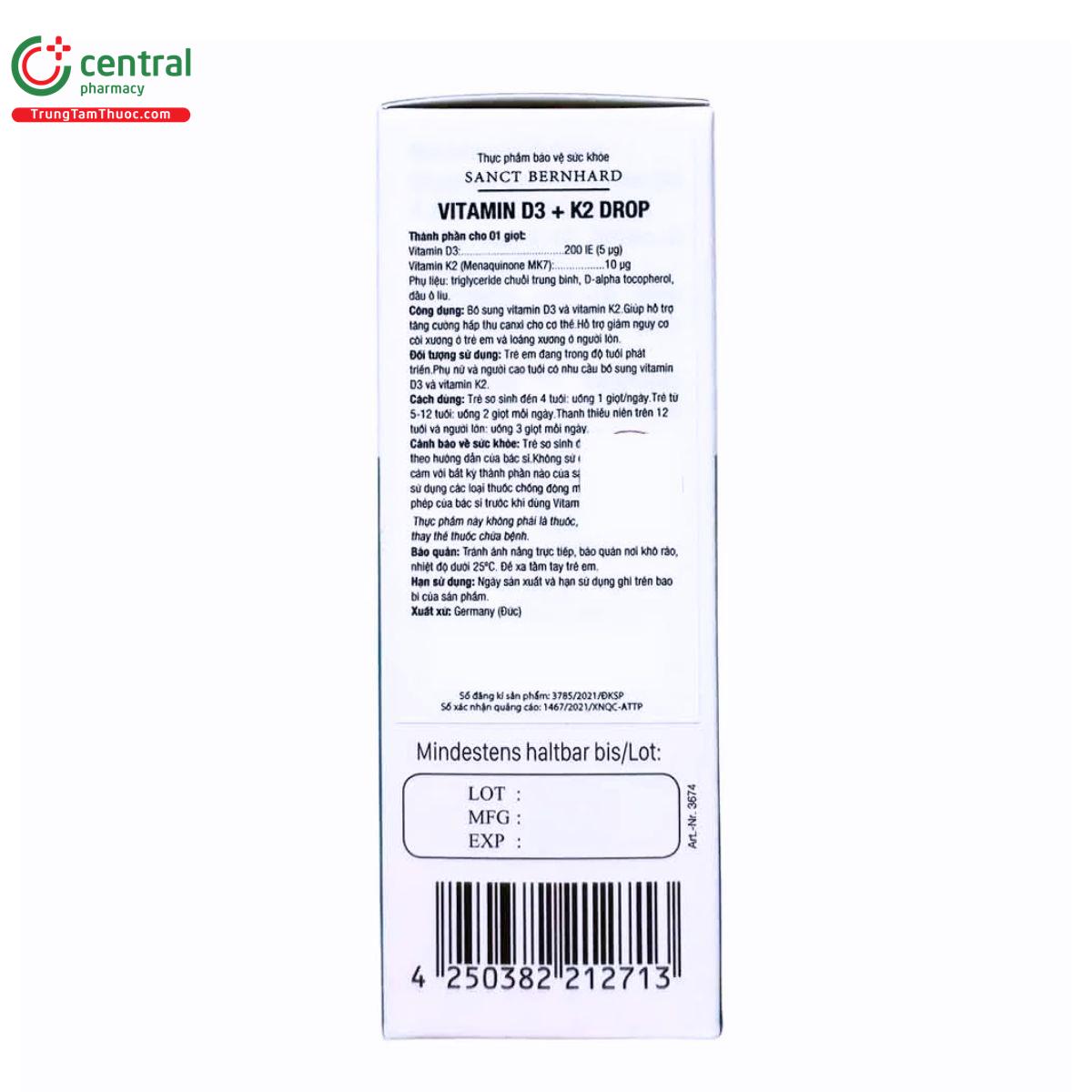 sanct bernhard vitamin d3 k2 drops 5 U8536
