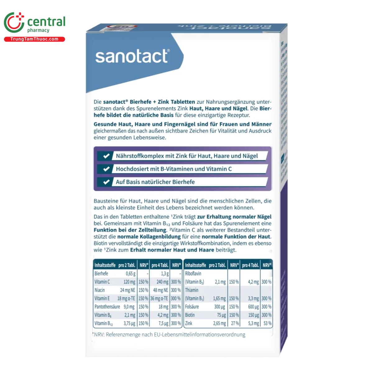 sanotact bierhefe zink biotin b12 b6 4 R7156 sanotact bierhefe zink biotin b12 b6 4 R7156