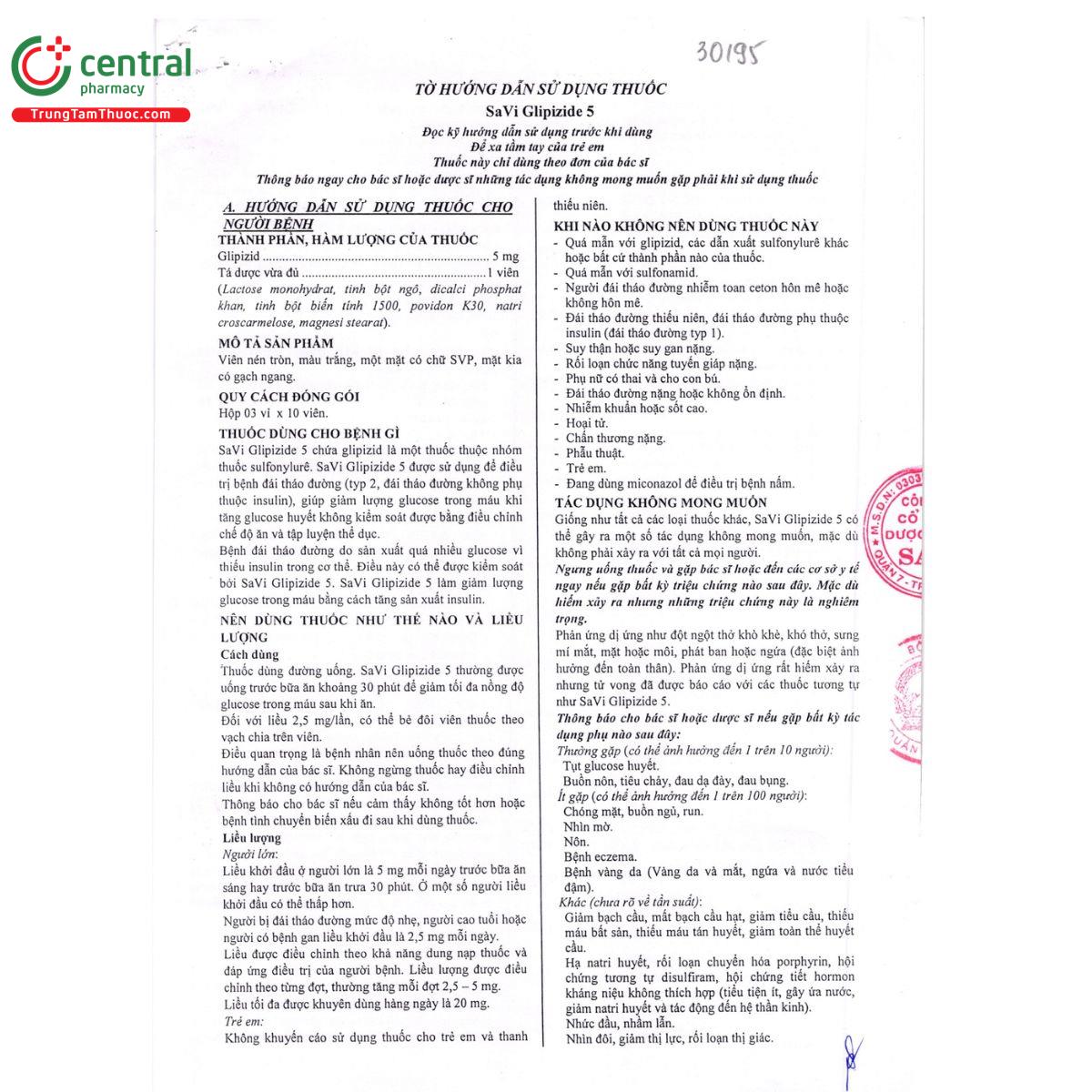 savi glipizide 5 4 C0308 savi glipizide 5 4 C0308