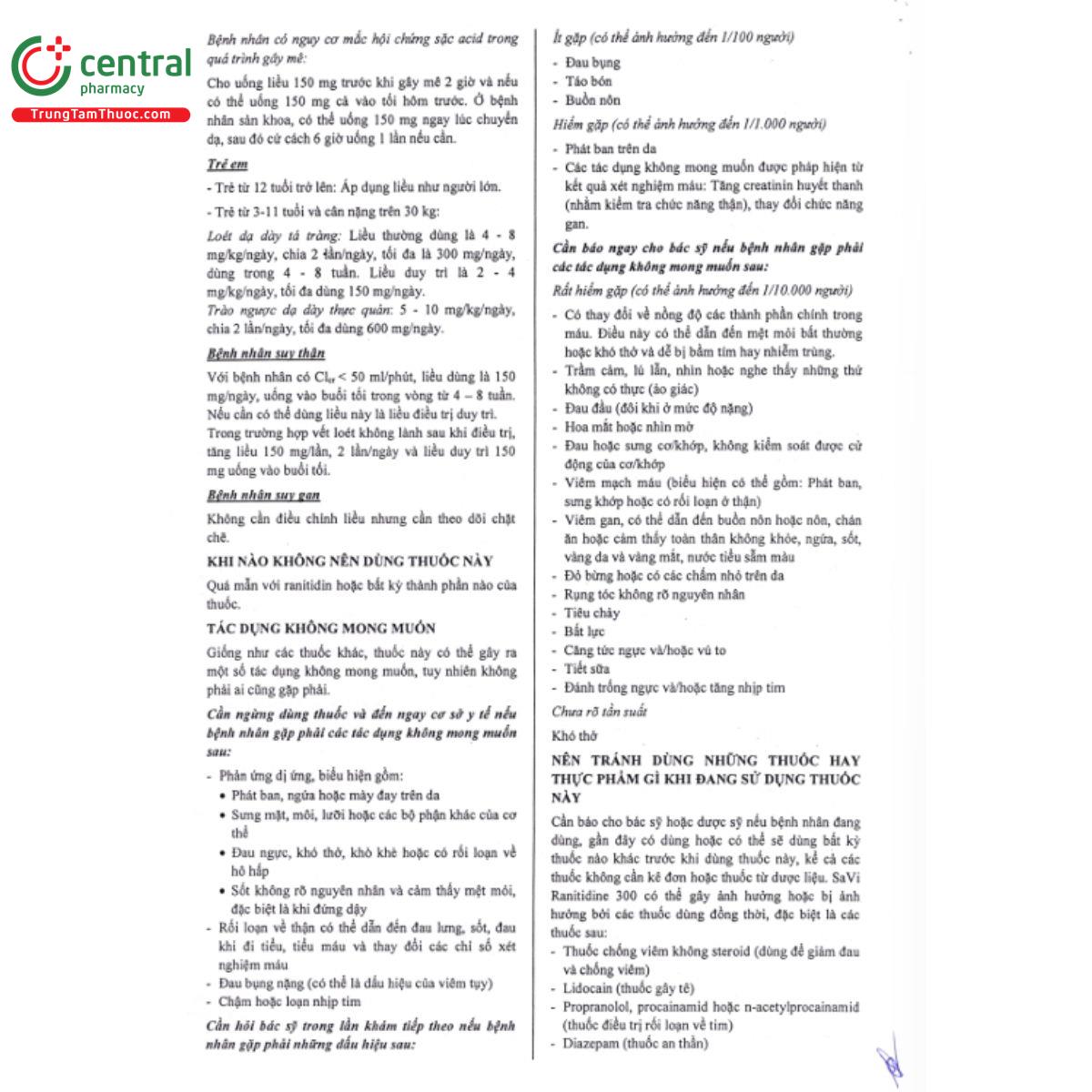 savi ranitidine 300 5 B0215 savi ranitidine 300 5 B0215