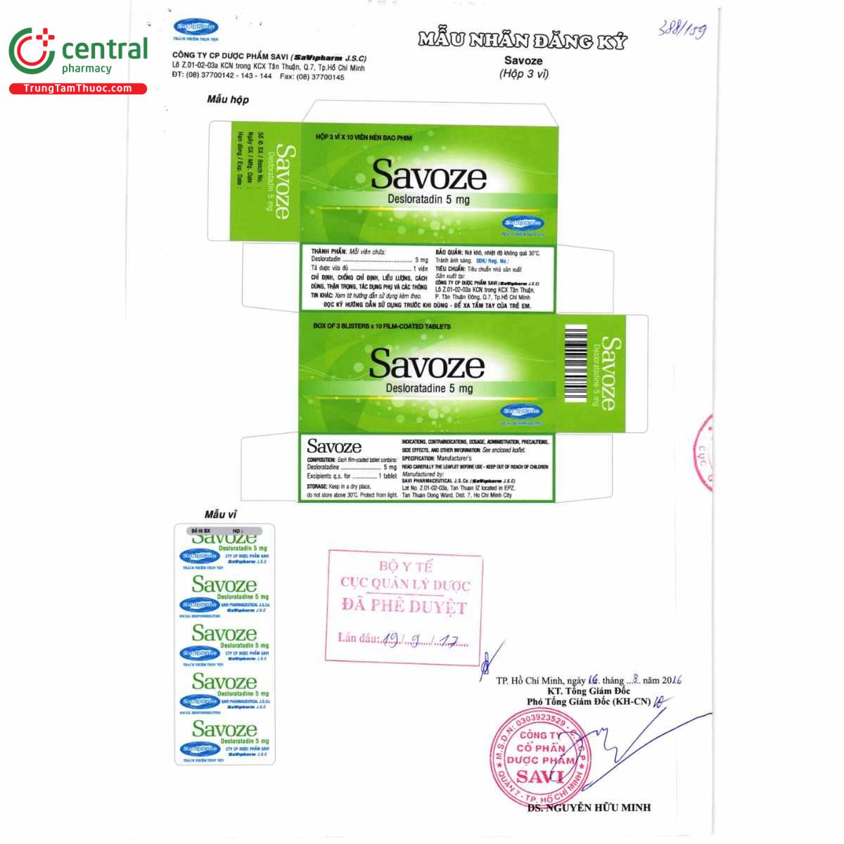 savoze 5mg 3 B0667