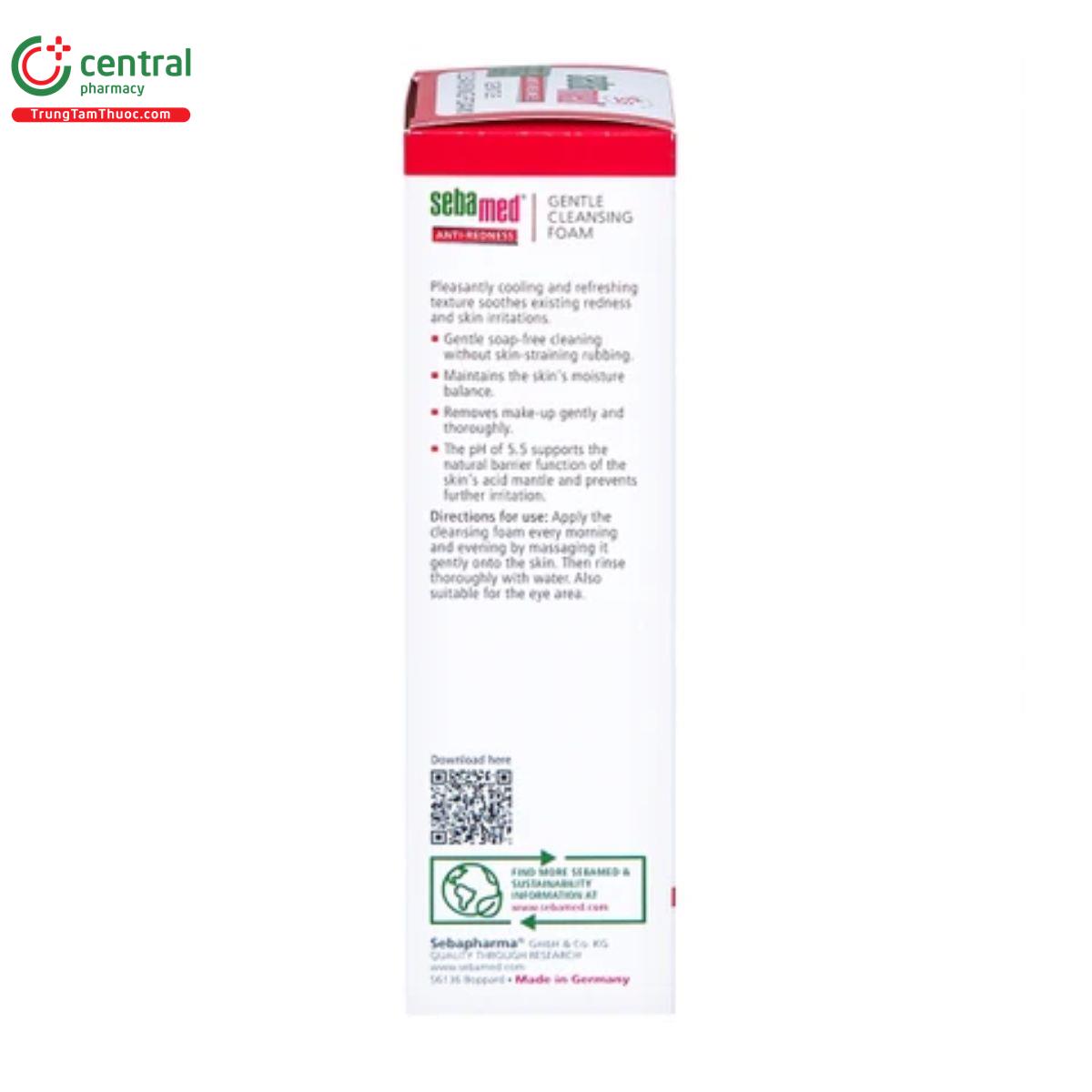 sebamed anti redness gentle cleansing foam 5 V8045