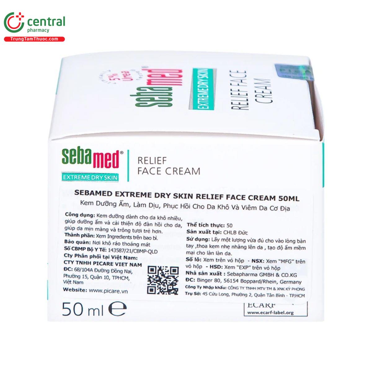 sebamed extreme dry skin relief face cream 5 50ml 6 T8672