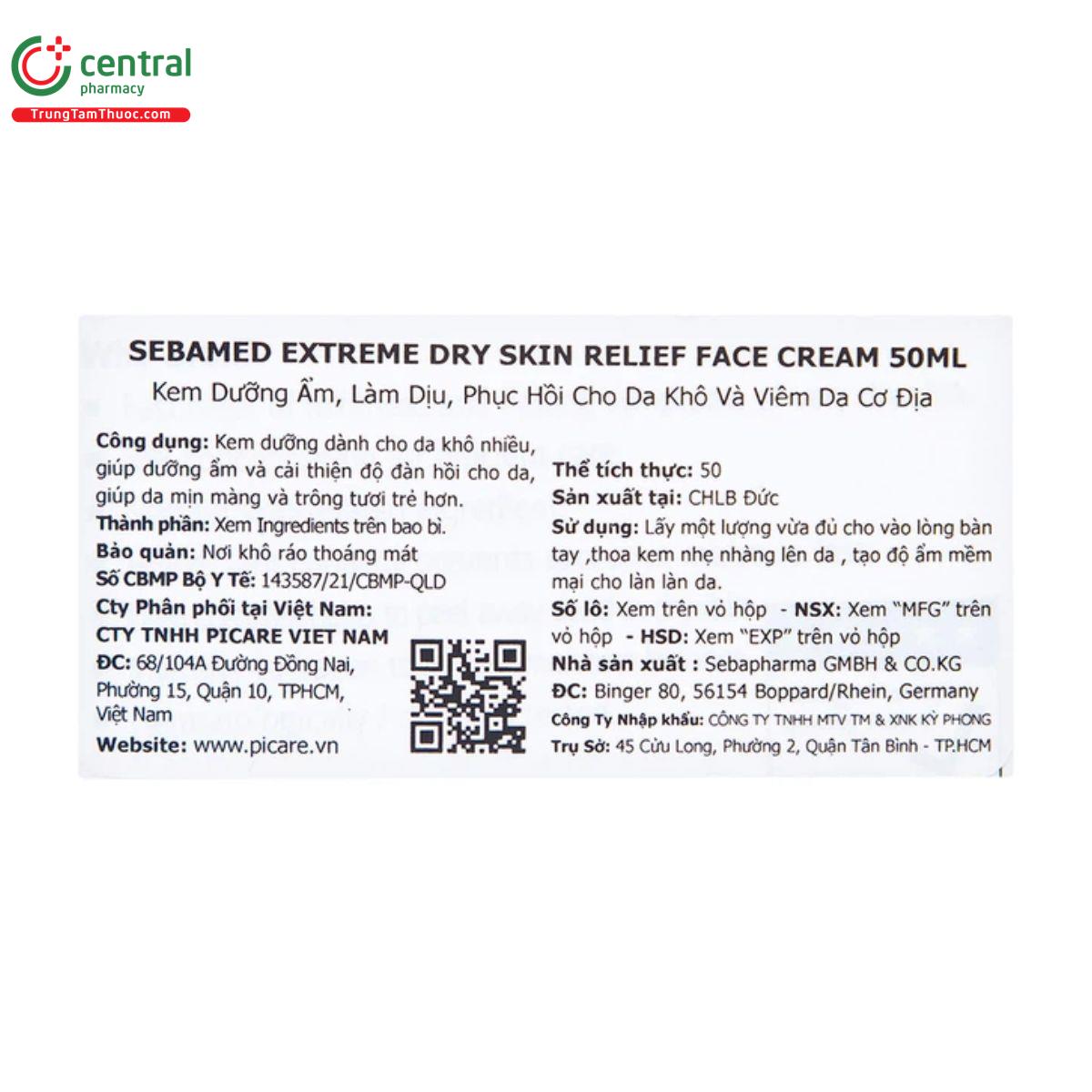 sebamed extreme dry skin relief face cream 5 50ml 9 J4068