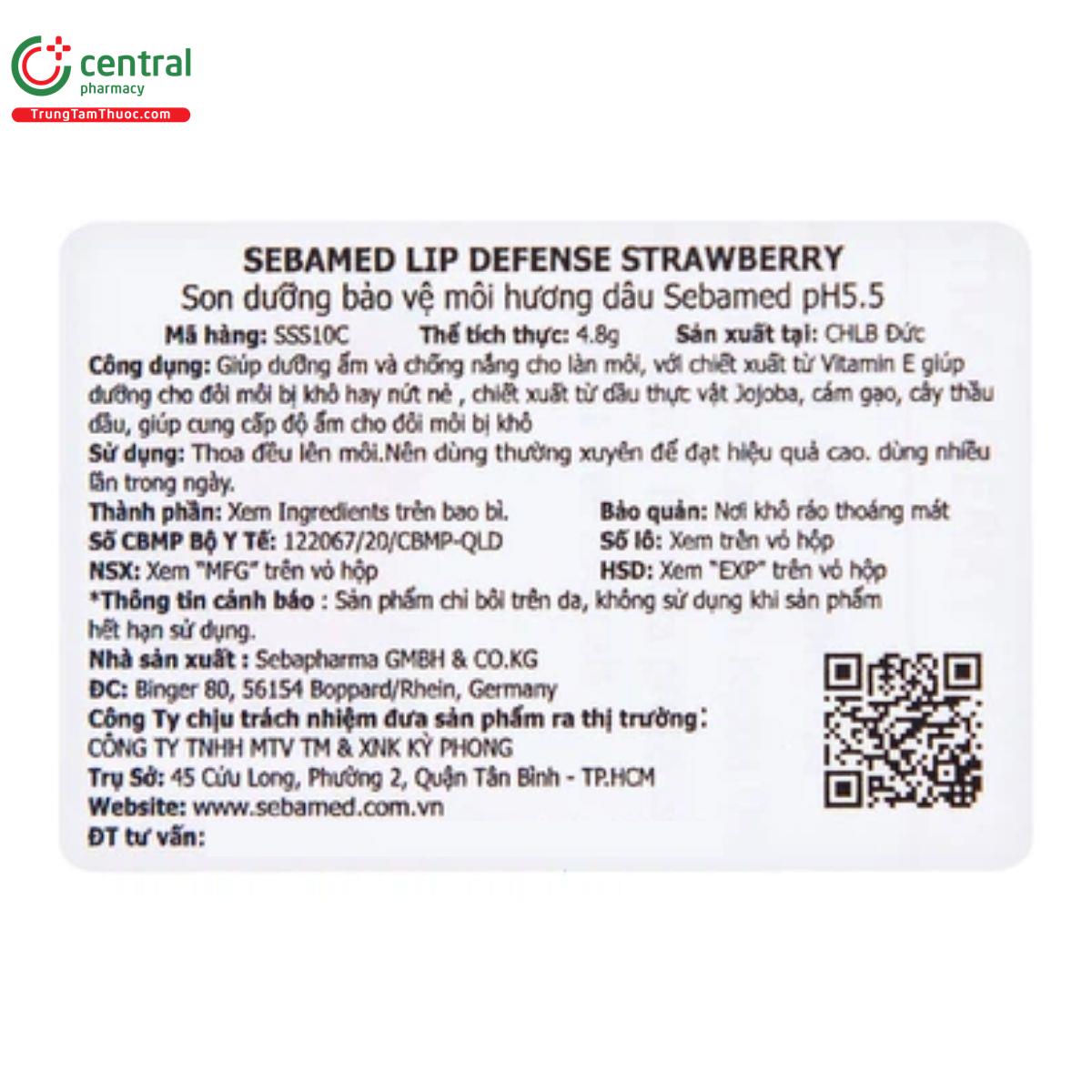 sebamed lip defense strawberry 48g 7 V8461