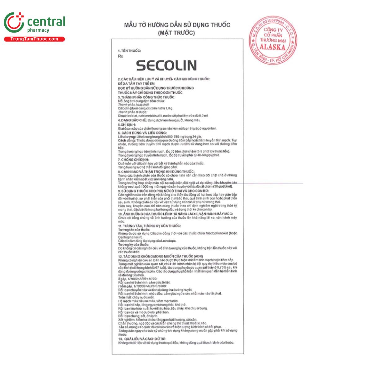 secolin 1g 8ml 4 B0158