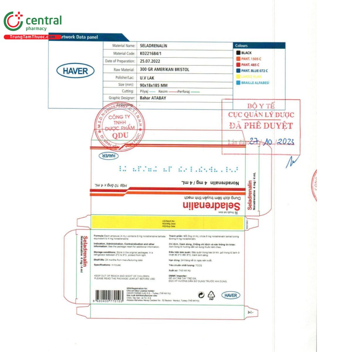 seladrenalin 4mg 4ml 6 H3565