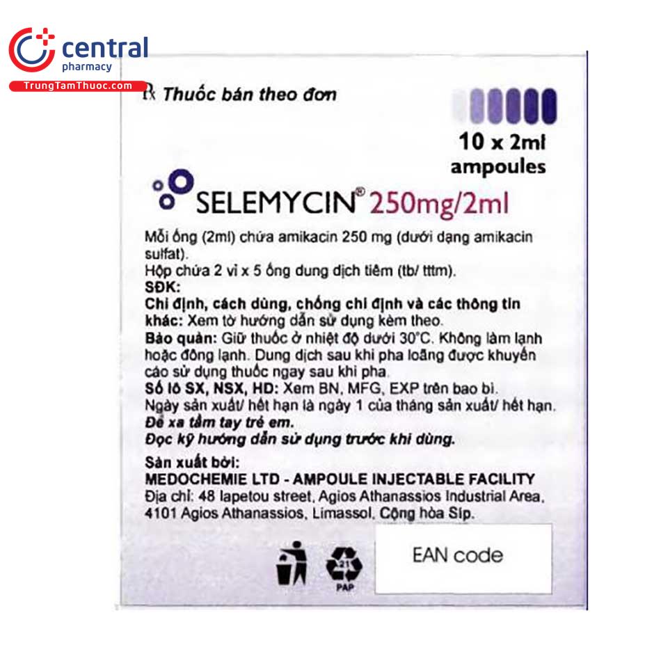 selemycin 250mg 2ml 4 J3511