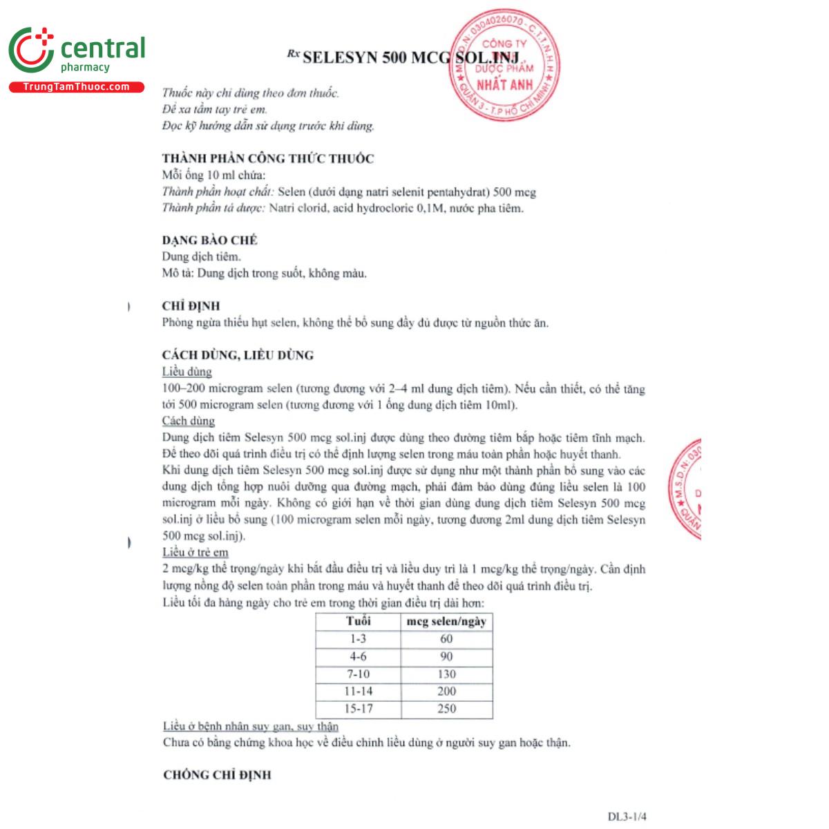 selesyn 500mcg solinj 4 U8731 selesyn 500mcg solinj 4 U8731