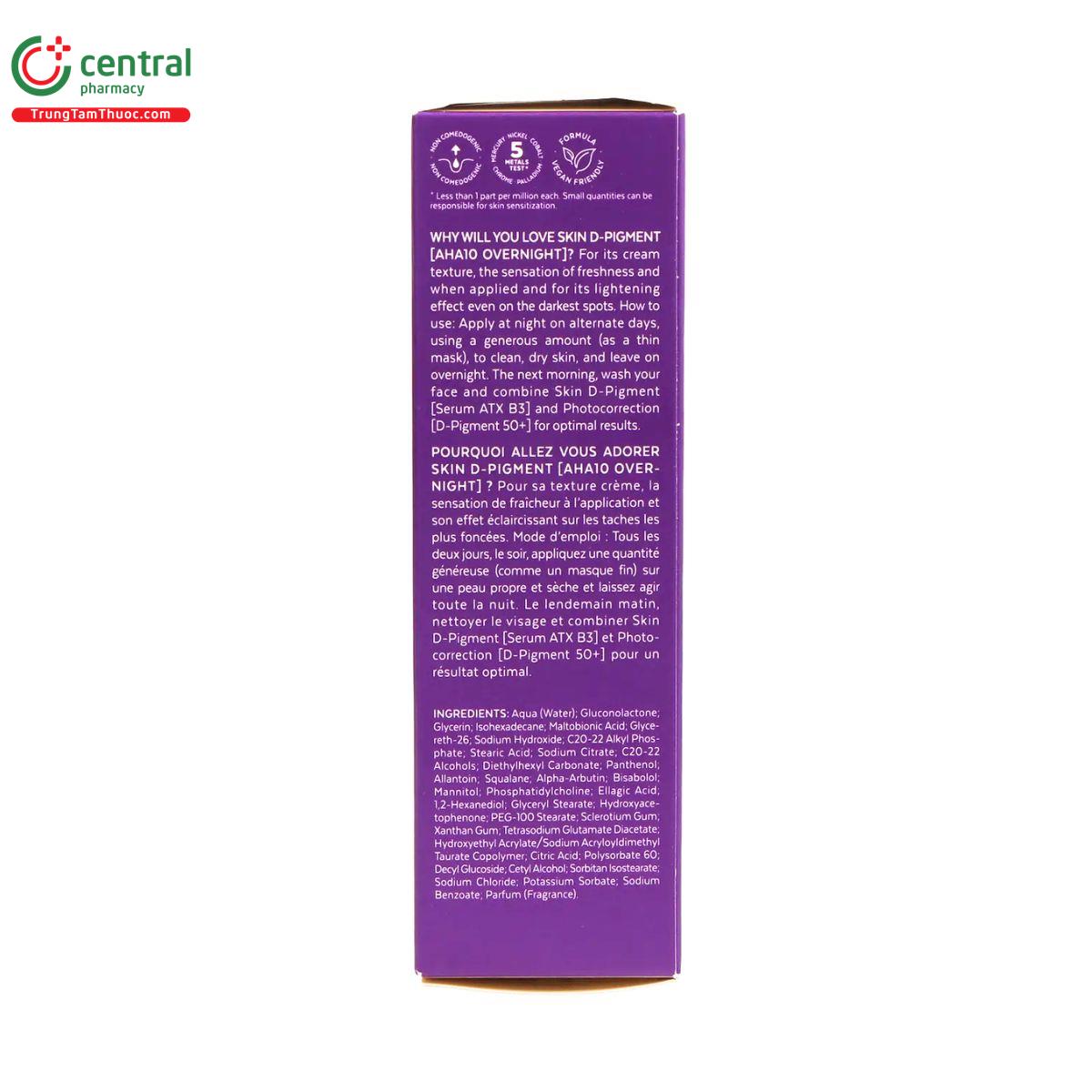 sensilis skin d pigment aha10 overnight 4 D1526