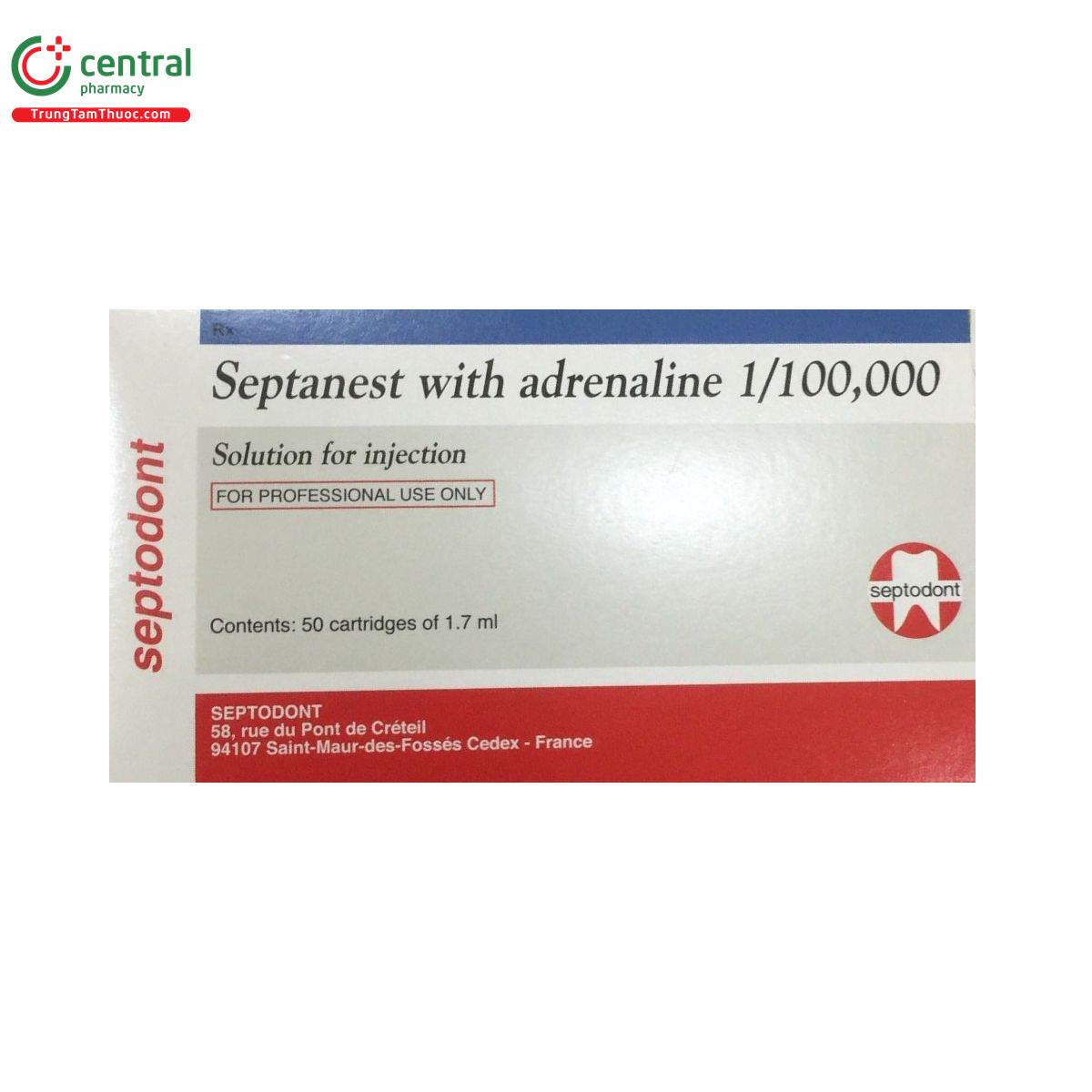 septanest adrenalinee au 1 100000 2 M4011