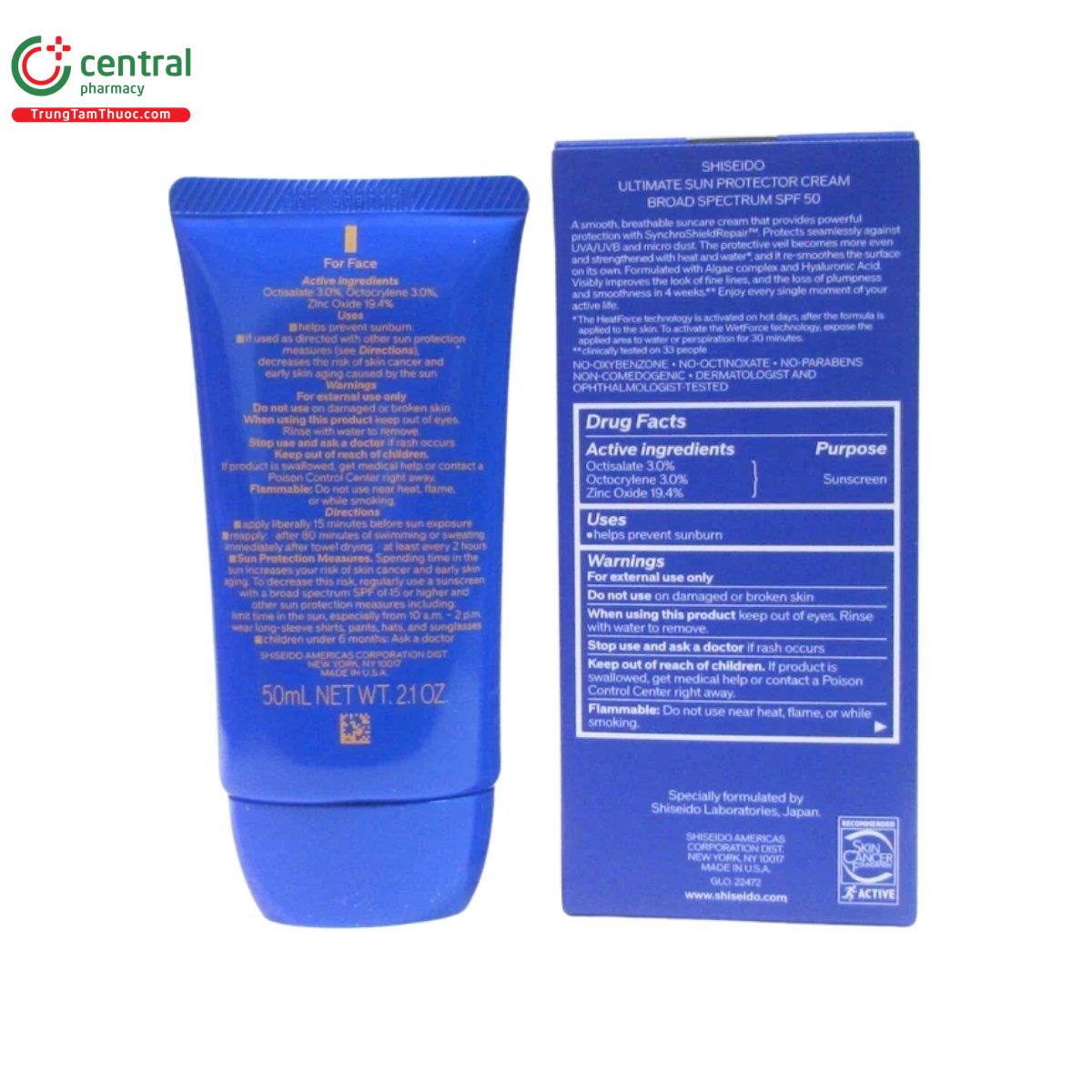 shiseido ultimate sun protector cream spf 50 5 B0205 shiseido ultimate sun protector cream spf 50 5 B0205