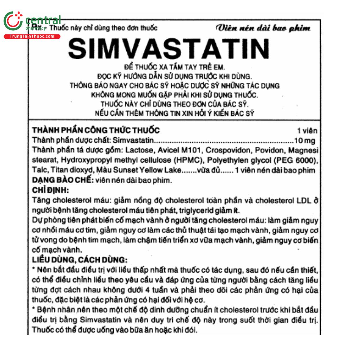 simvastatin 10mg khapharco 4 C0568