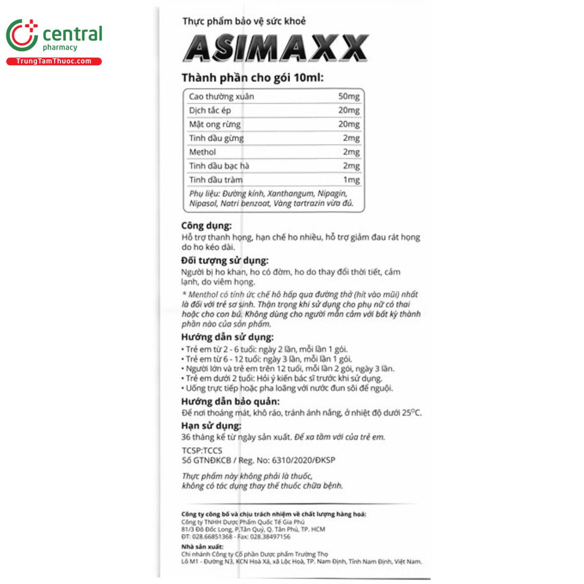 siro asimaxx 10ml 8 N5552