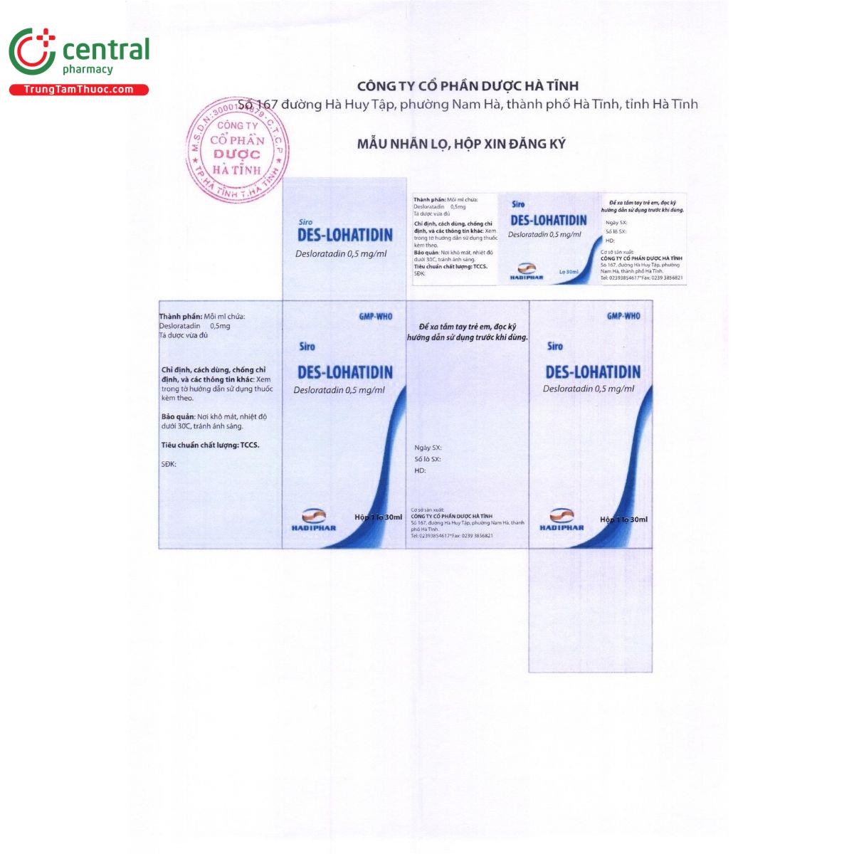 siro des lohatidin 0 5mg ml 1 S7533