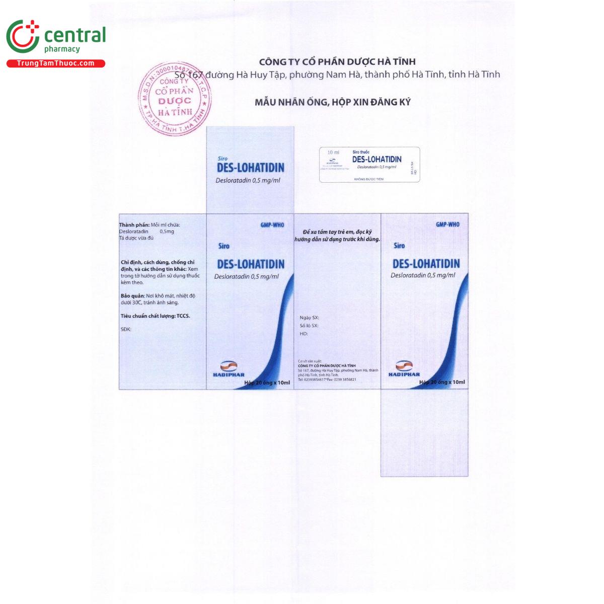 siro des lohatidin 0 5mg ml 3 A0162
