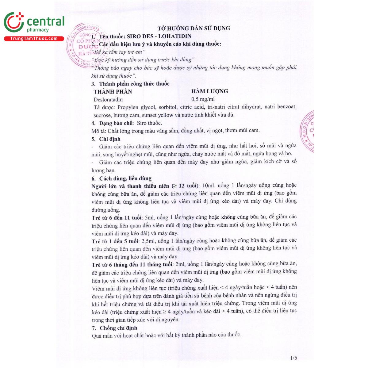 siro des lohatidin 0 5mg ml 6 U8407