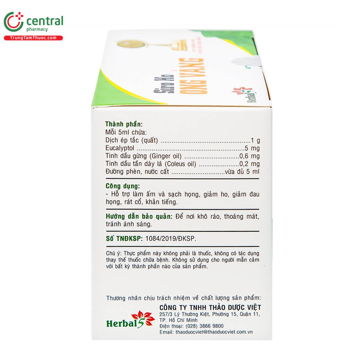 siro ho ong vang herbal 5 goi 15 R7232