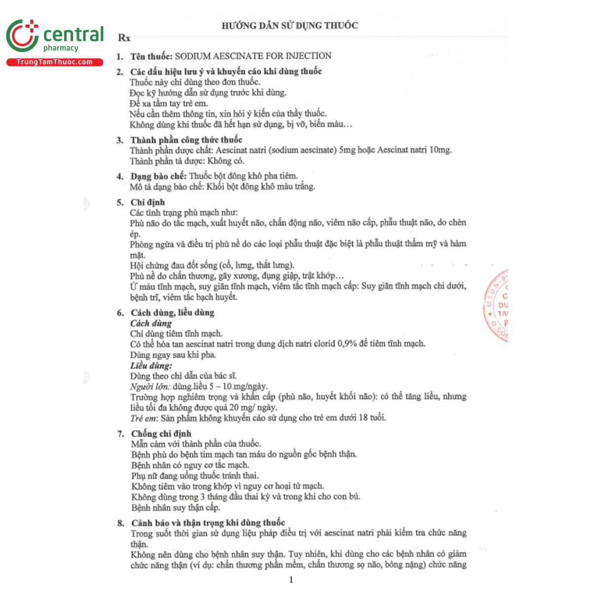 sodium aescinate for injection 5mg 4 S7435 sodium aescinate for injection 5mg 4 S7435