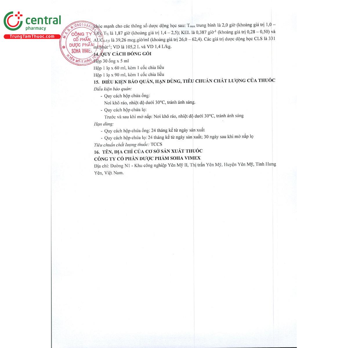 sohacarbo 250 mg 5 ml 12 M5483