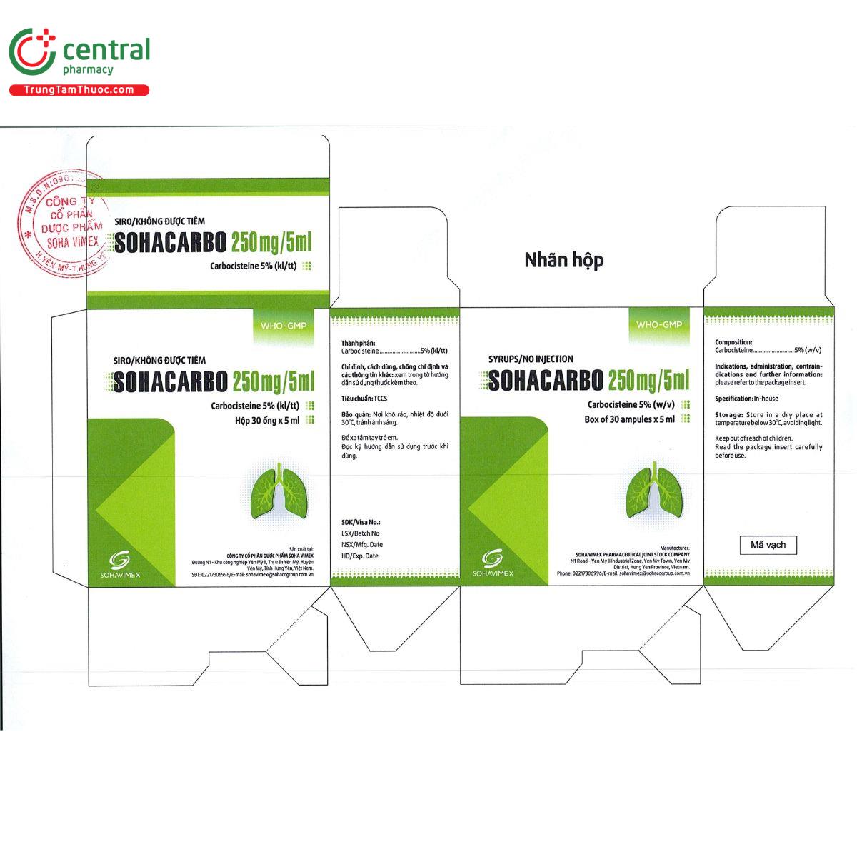 sohacarbo 250 mg 5 ml 2 M5662