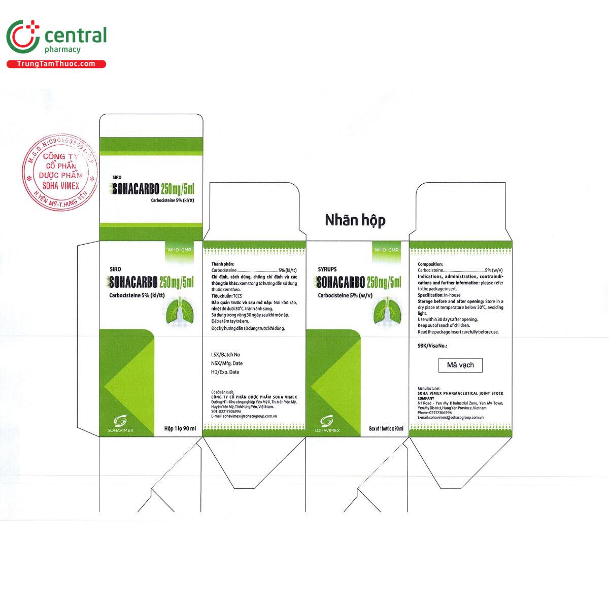 sohacarbo 250 mg 5 ml 6 H3387