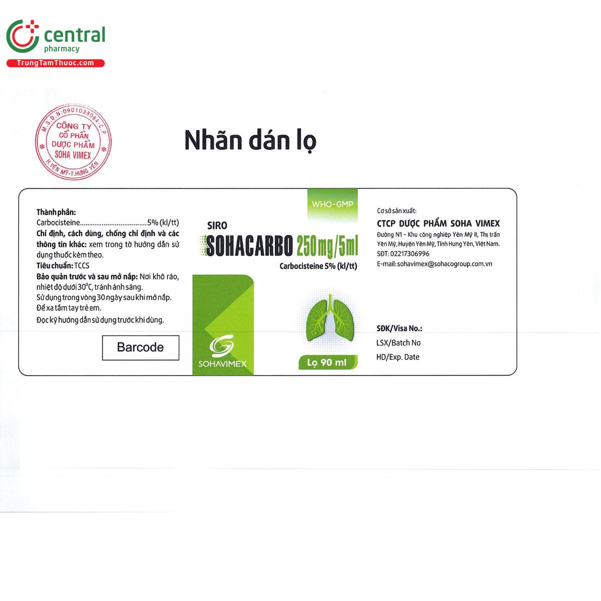 sohacarbo 250 mg 5 ml 7 O5664