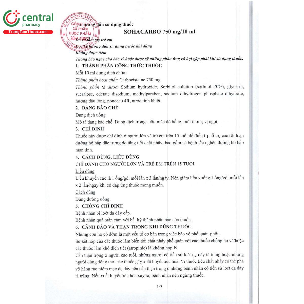 sohacarbo 750 mg 10 ml 4 R7406 sohacarbo 750 mg 10 ml 4 R7406