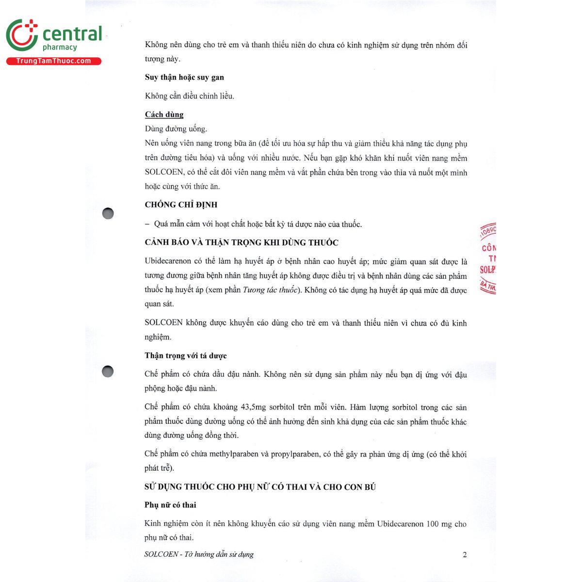 solcoen 100mg 4 Q6081