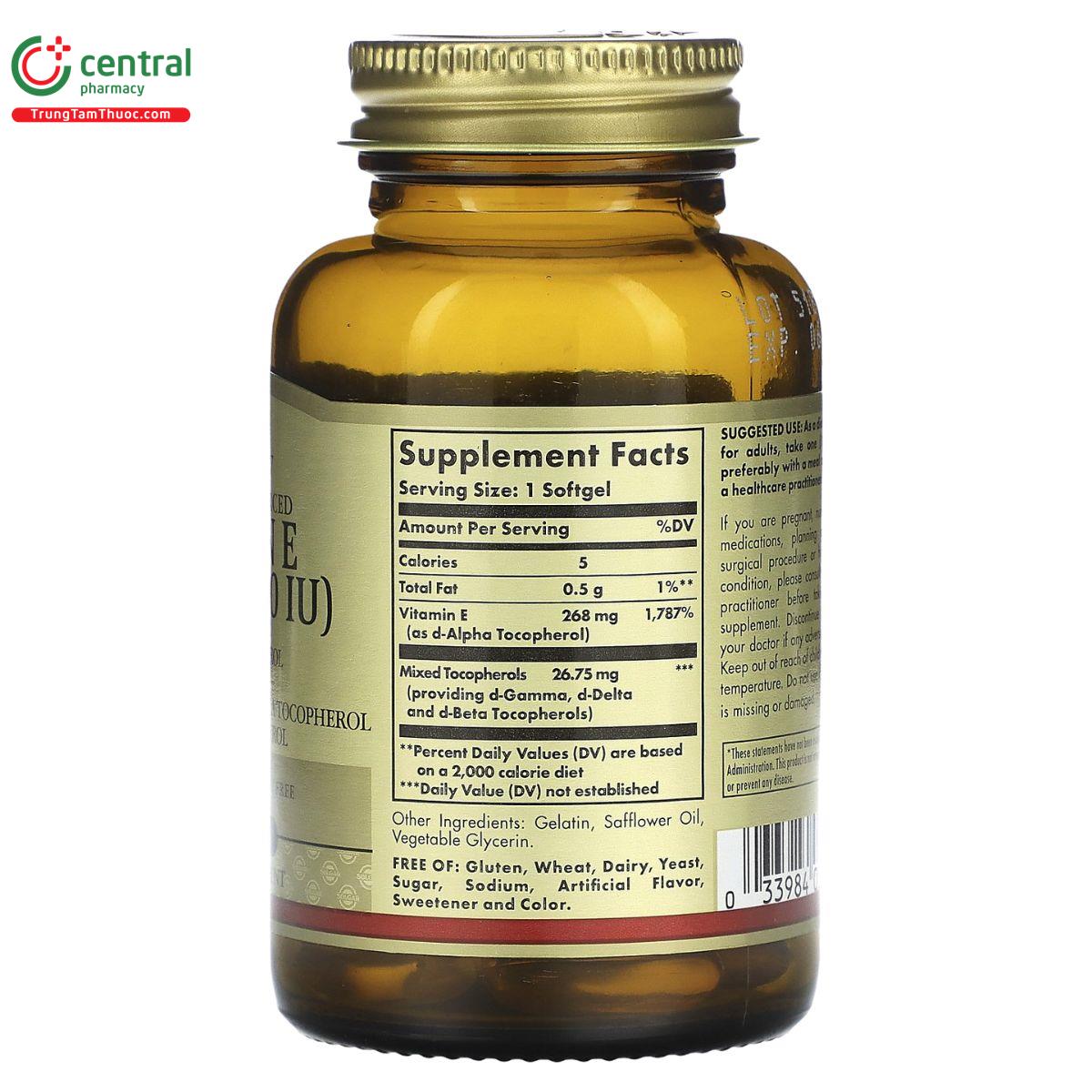 solgar naturally sourced vitamin e 268 mg 400iu 3 A0246