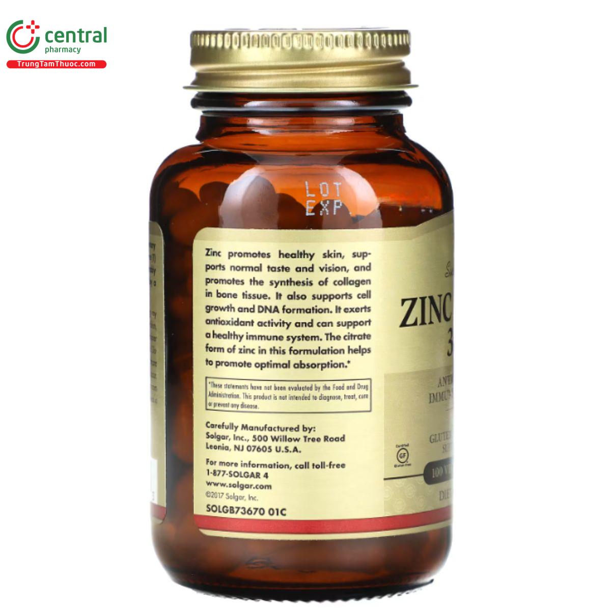 solgar zinc citrate 30mg 3 A0751
