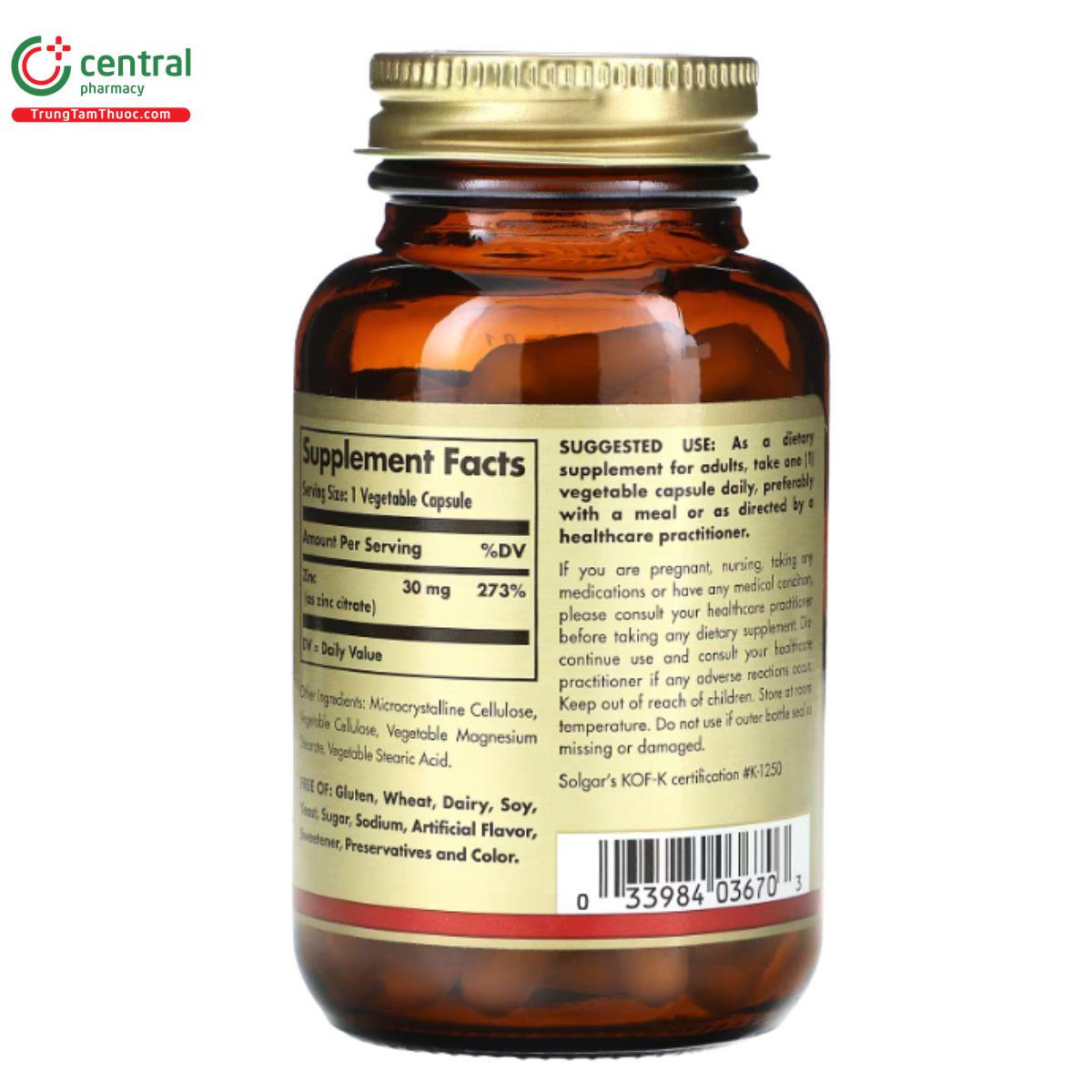 solgar zinc citrate 30mg 5 P6630