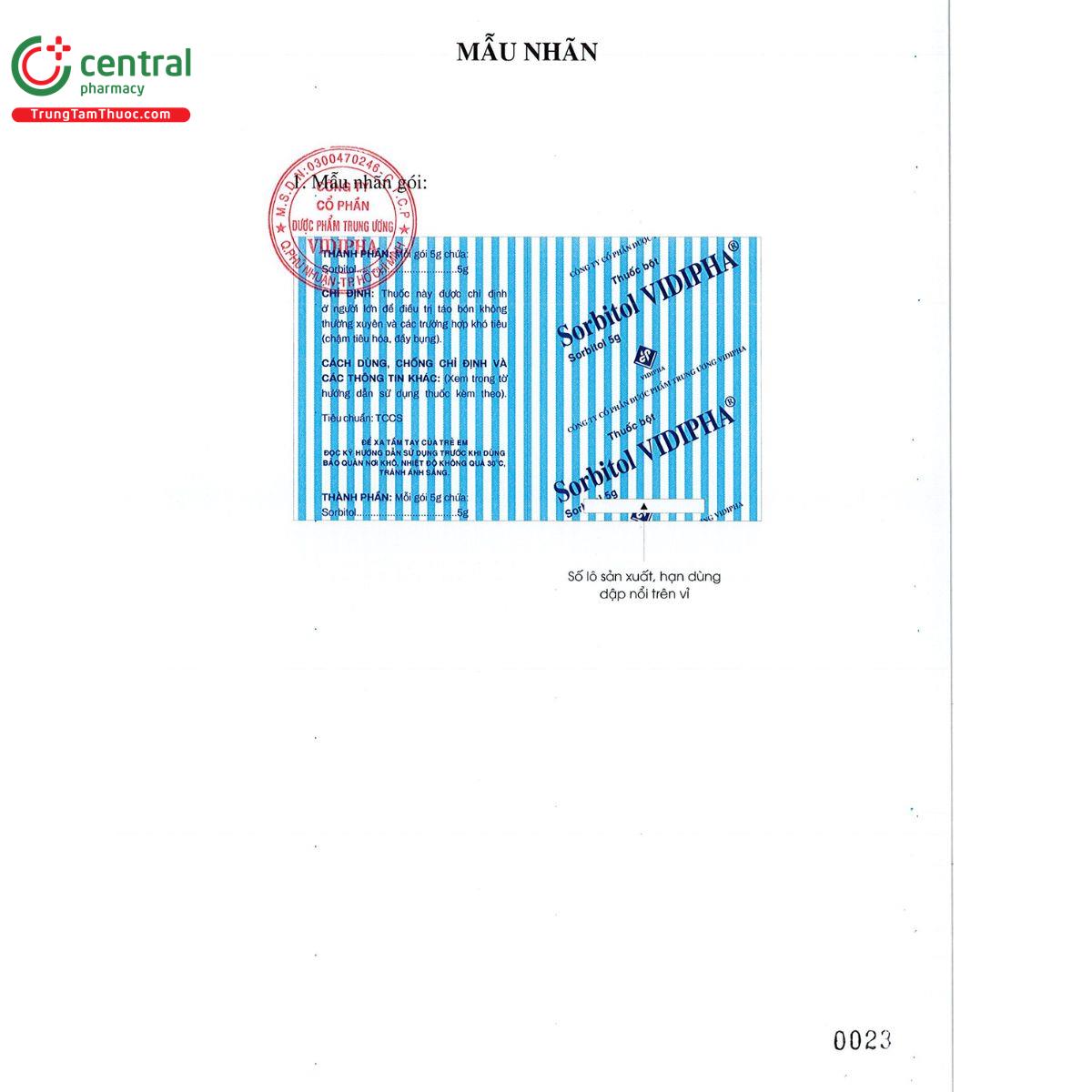 sorbitol vidipha 5g L4630 sorbitol vidipha 5g L4630