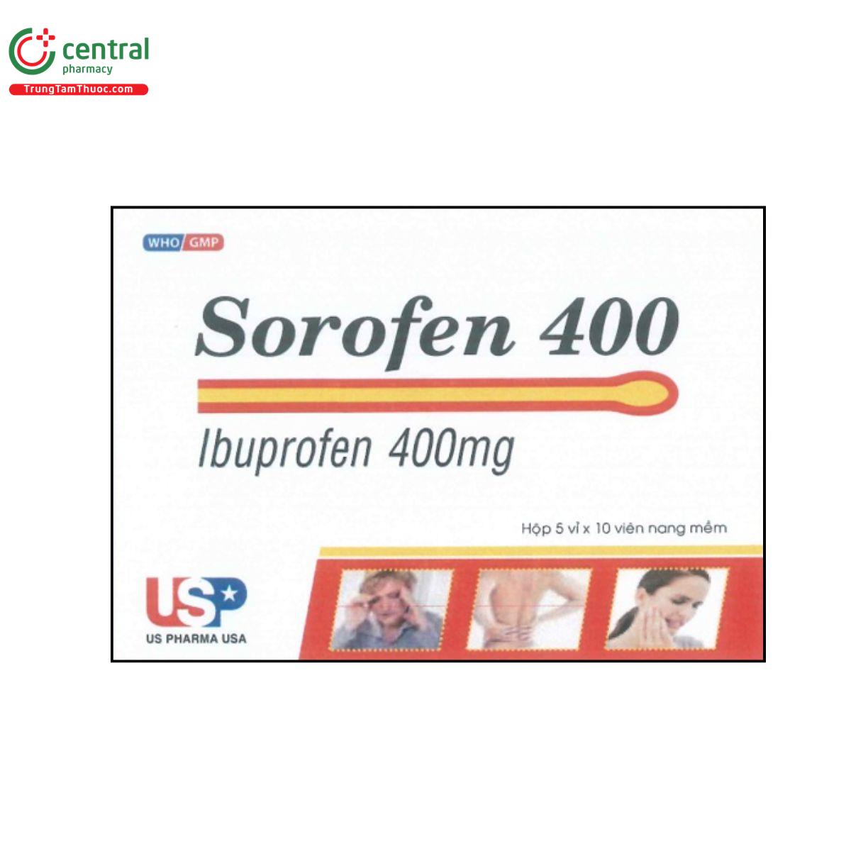 Surcofen Thuốc Sorofen 400mg – Ibuprofen giảm đau, hạ sốt và kháng viêm
