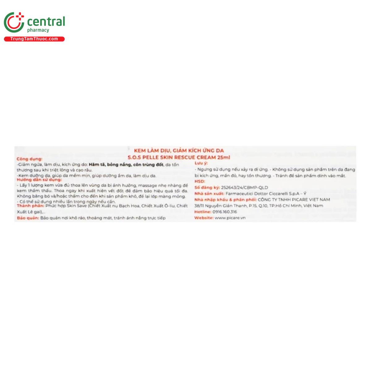 sos pelle skin rescue cream 14 L4127