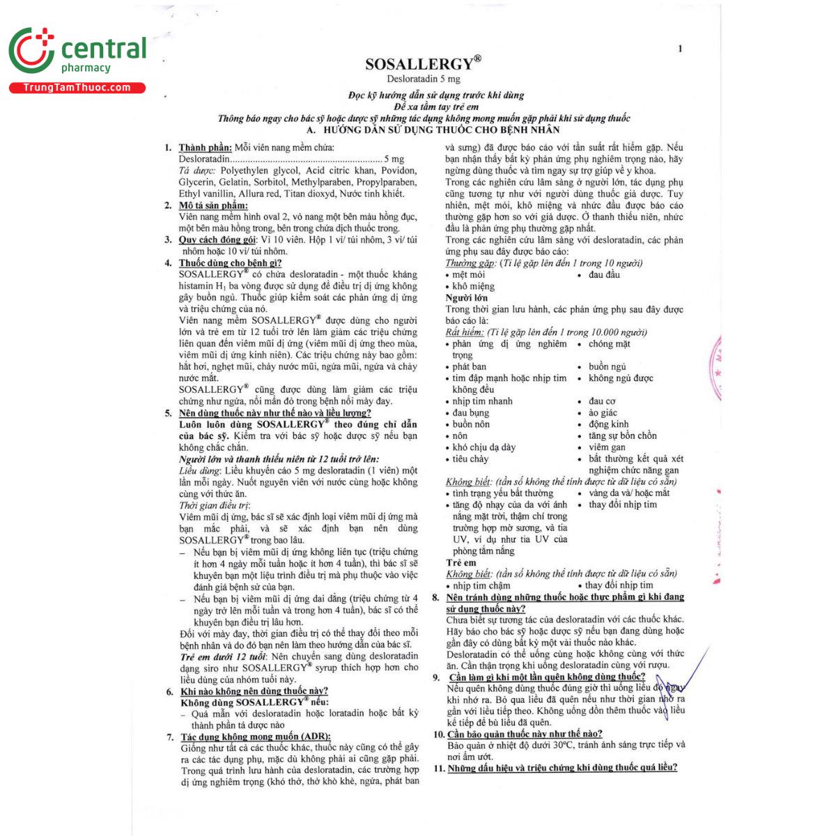 sosallergy 5mg vien nang mem 9 R7841