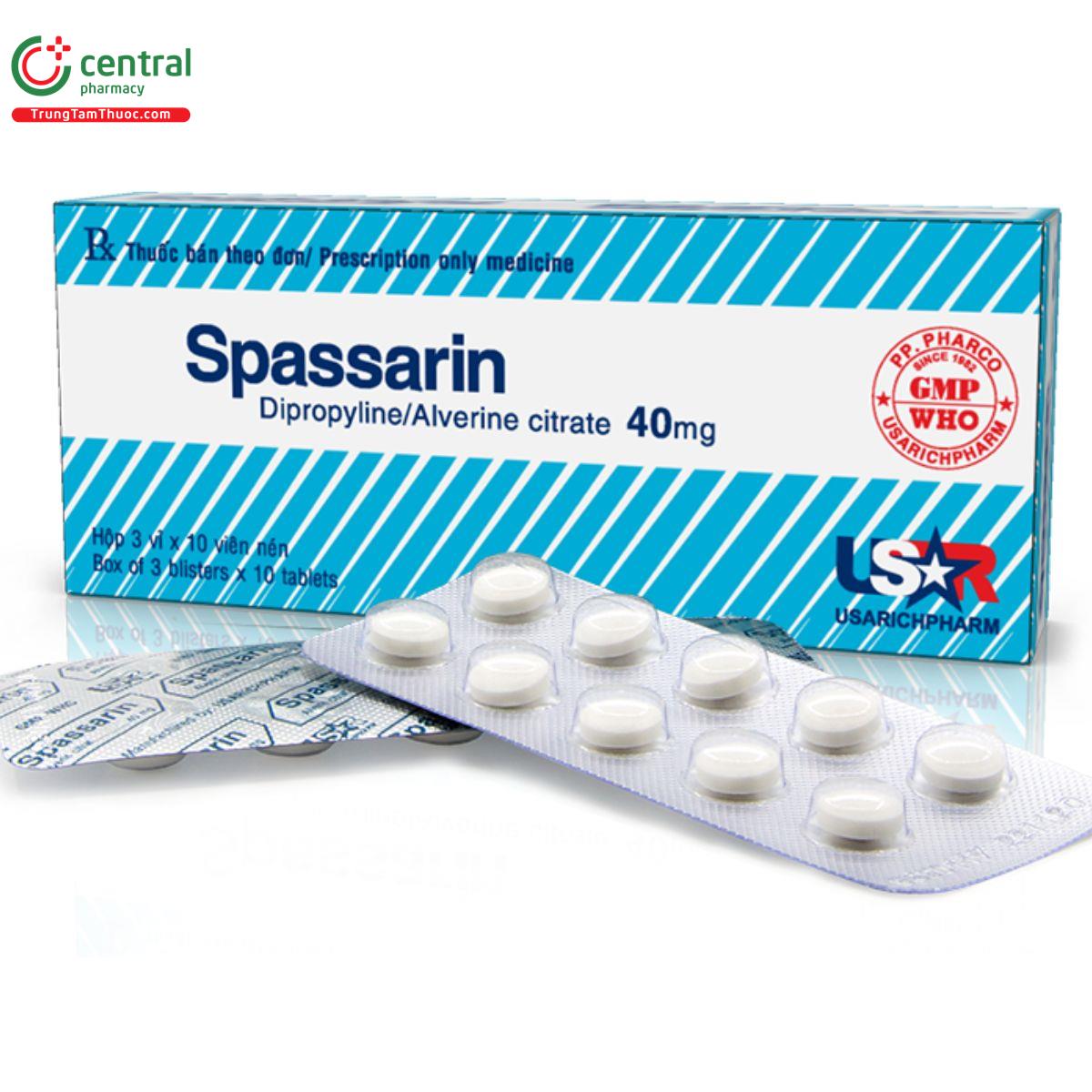 Thuốc Spassarin Giảm đau do co thắt cơ trơn hội chứng ruột kích thích