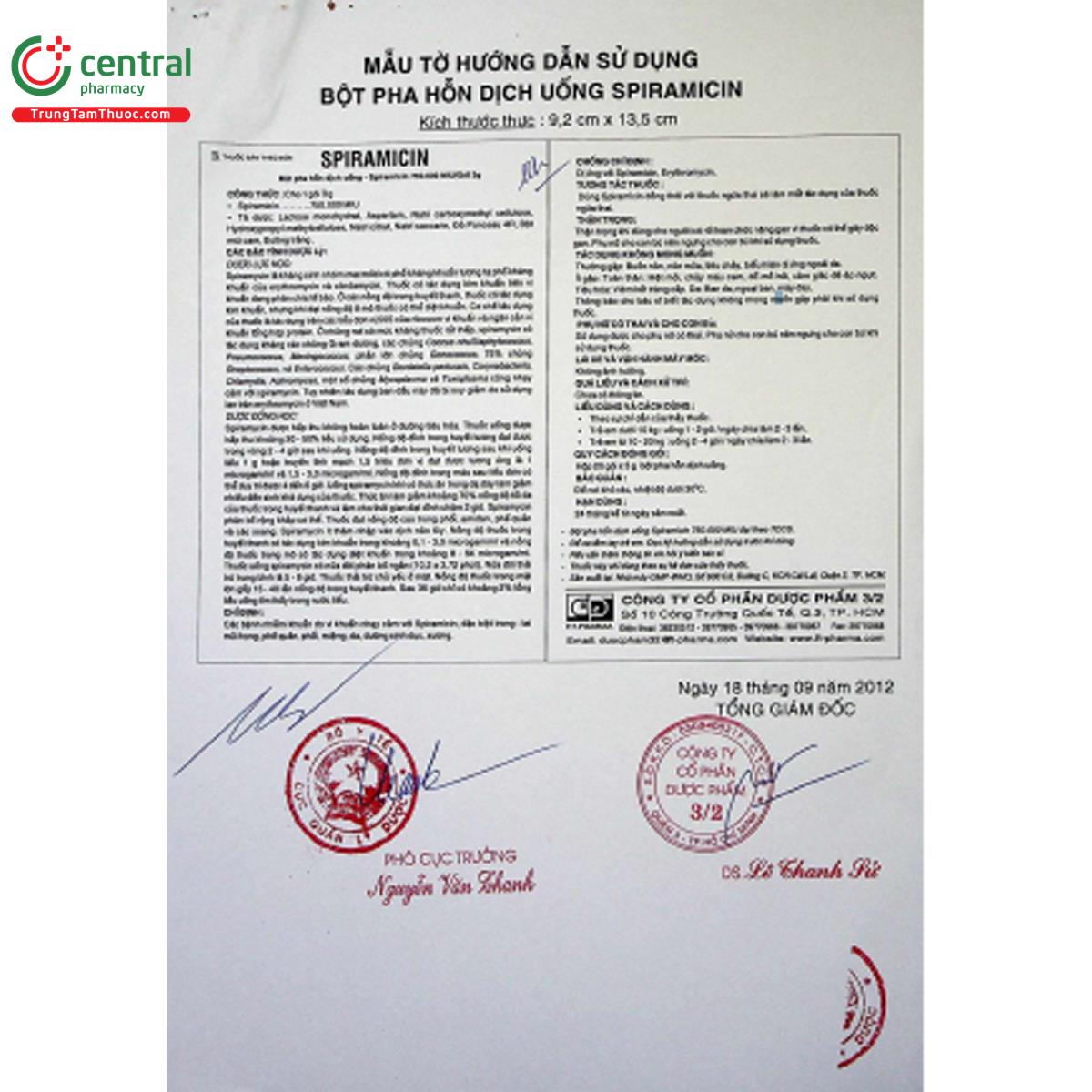 spiramicin ft pharma 5 H3458 spiramicin ft pharma 5 H3458