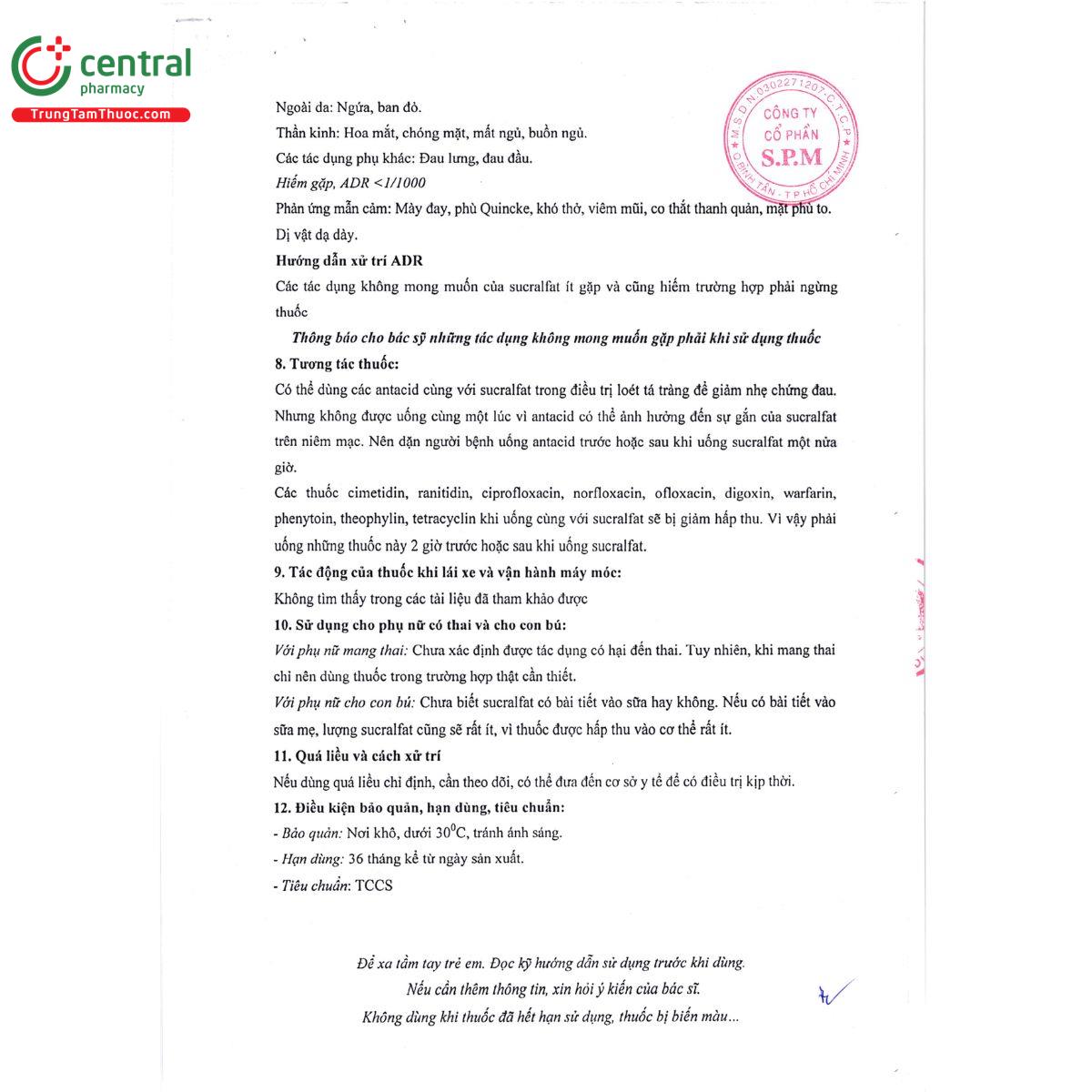 spm sucralfat 1000 6 U8458 spm sucralfat 1000 6 U8458