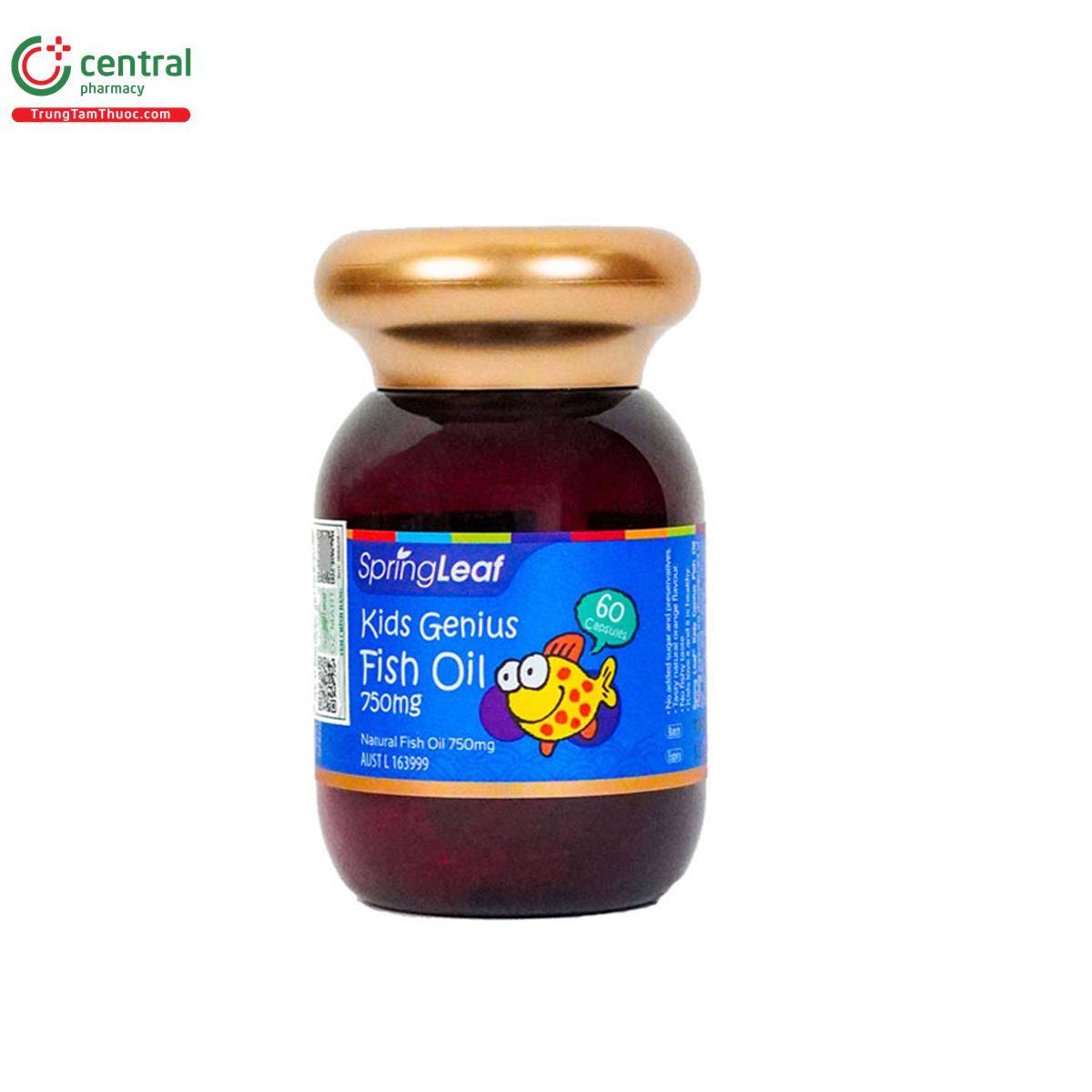 SpringLeaf Kids Genius Fish Oil 750mg tăng cường sức khỏe não, tim mạch ...