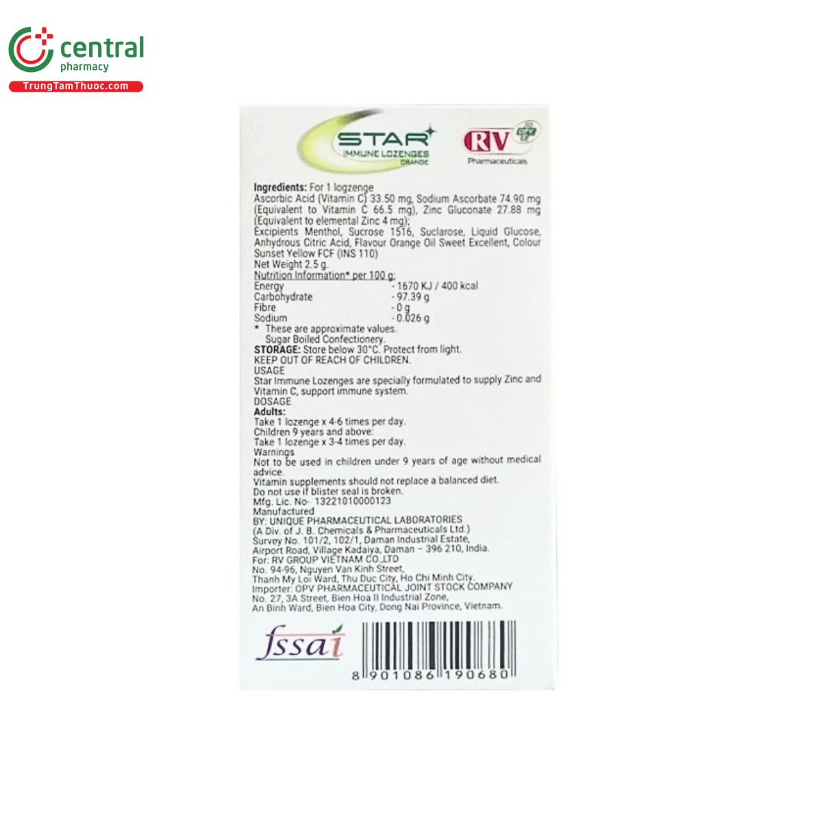 star immune lozenges orange 4 P6513