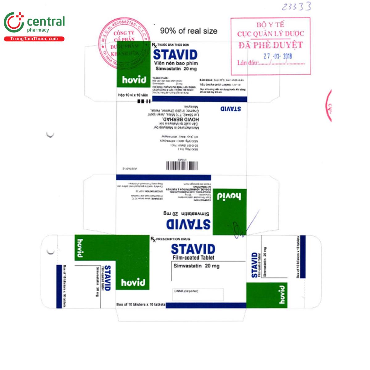 stavid 20mg 3 Q6218 stavid 20mg 3 Q6218