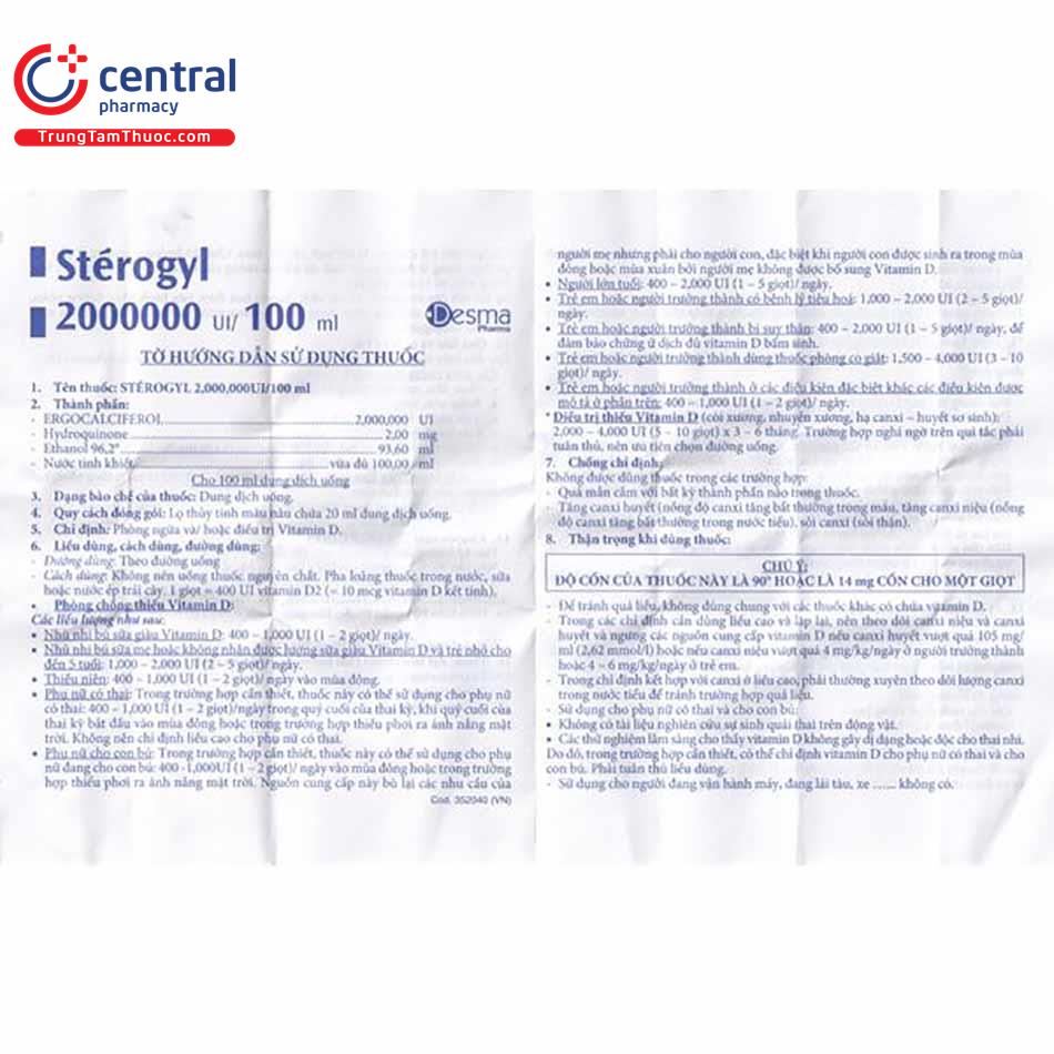 sterogyl 2000000ui 100ml 10 J3610