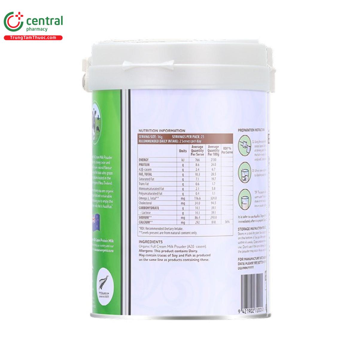 sua awarua orgnaic full cream milk powder 830g 4 I3057