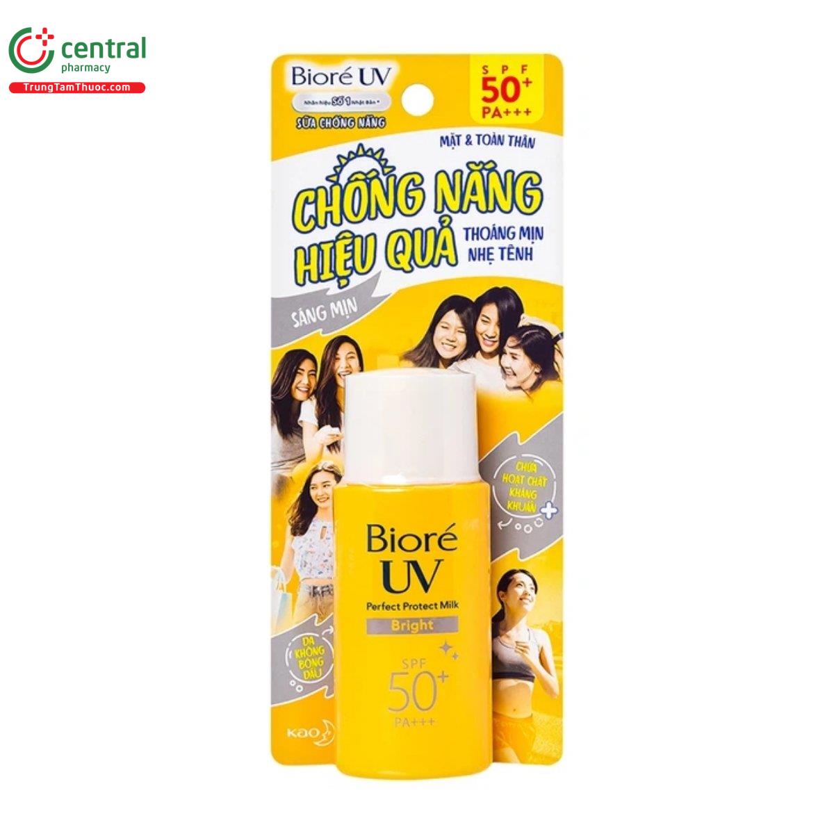 sua chong nang biore uv perfect protect milk bright spf 50 pa 25ml 1 V8375