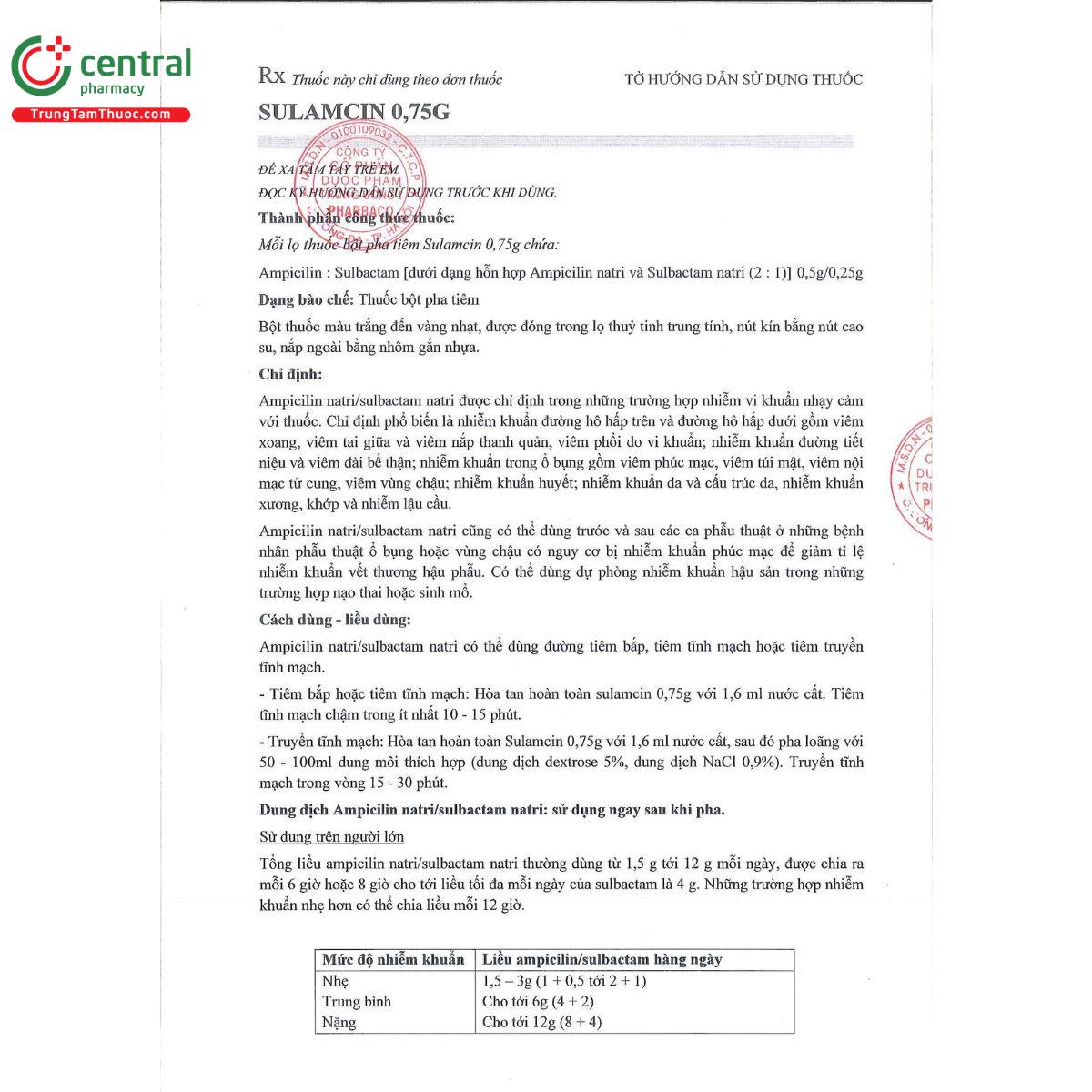 sulamcin 075g 3 H2040