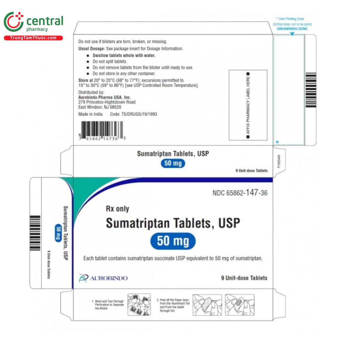 sumatriptan tablets usp 50mg aurobindo 4 2 S7042