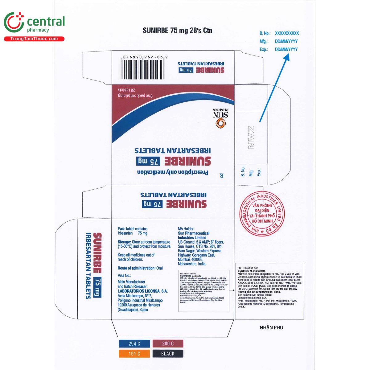 sunirbe 75mg tablets 2 M4255