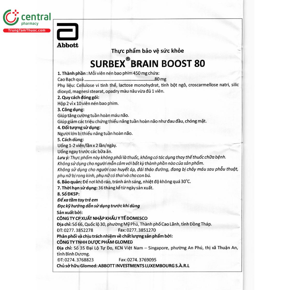 surbex brain boost 80mg 2 U8458