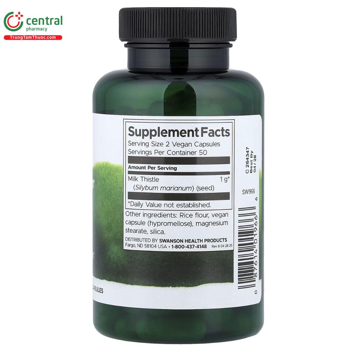 swanson full spectrum milk thistle 1g 1 S7266